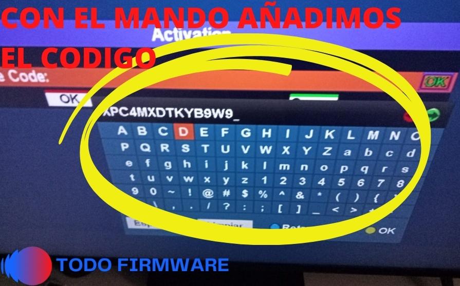 CON EL MANDO AÑADIMOS EL CODIGO