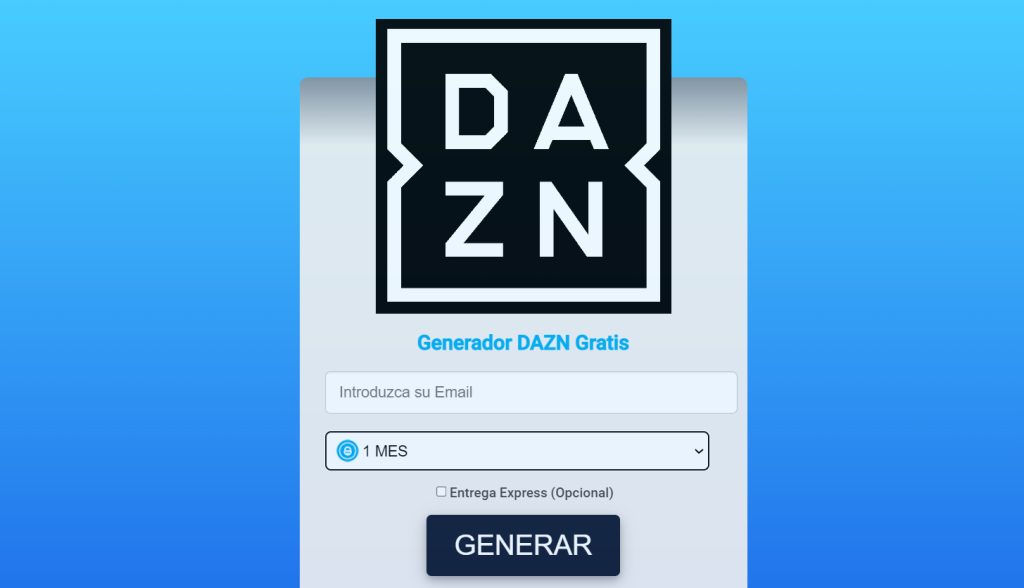 Generador cuentas Dazn gratis paso 1